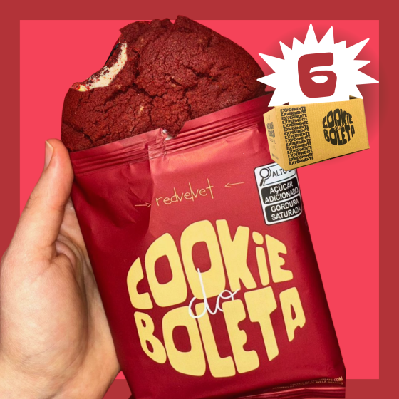 Caixa com 6 - Cookie do Boleta Red Velvet