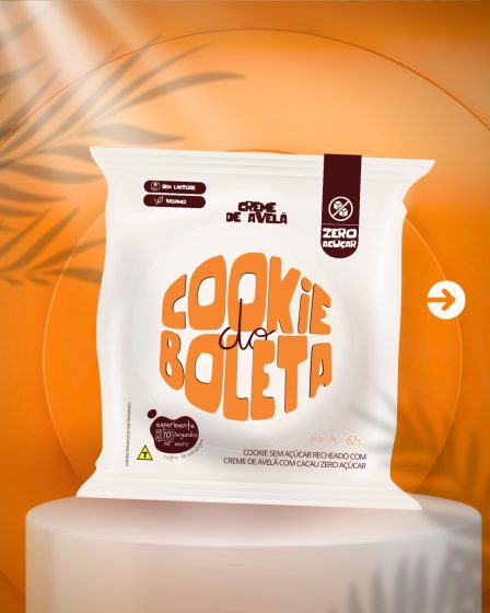 Cookie do Boleta ZERO - Creme de avelã - Sem açúcar, sem lactose e vegano